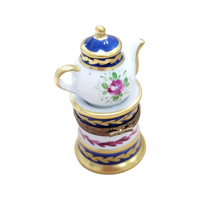 Flower Teapot Figurine for Collectors Porcelain Limoges china home French Trinket Box
