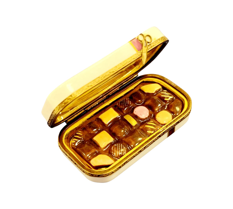 Hand-Painted Chocolate Box for Collectors Porcelain Limoges Dessert Love Valentine French Trinket Box