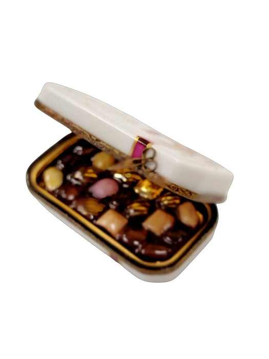 Hand-Painted Chocolate Box for Collectors Porcelain Limoges Dessert Love Valentine French Trinket Box
