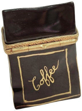 French Roast Coffee Delight for Coffee Lovers Porcelain Limoges beverage French Trinket Box