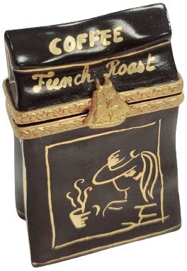 French Roast Coffee Delight for Coffee Lovers Porcelain Limoges beverage French Trinket Box