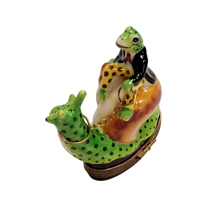Frog Adventurer Limoges Box Porcelain Limoges frog limoges boxes ocean French Trinket Box