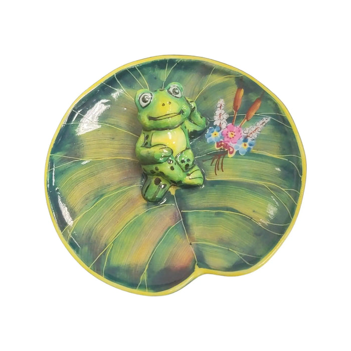 Frog Laying on Lillypad Collectible Porcelain Limoges frog LIMOGES BOXES turtle French Trinket Box