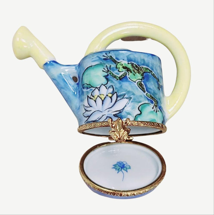 Frog Watering Can Limoges Box for Collectors Porcelain Limoges Garden French Trinket Box