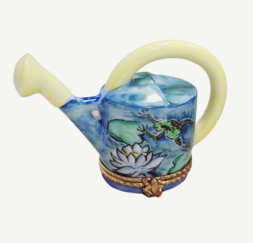 Frog Watering Can Limoges Box for Collectors Porcelain Limoges Garden French Trinket Box