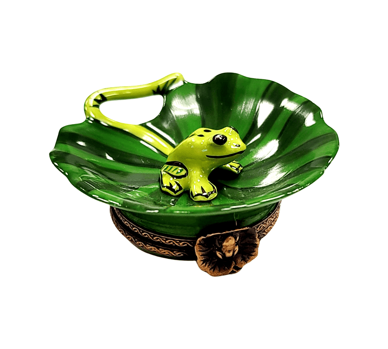 Frog on Lillypad Limoges Box Porcelain Figurine-frog LIMOGES BOXES turtle-CH1R161