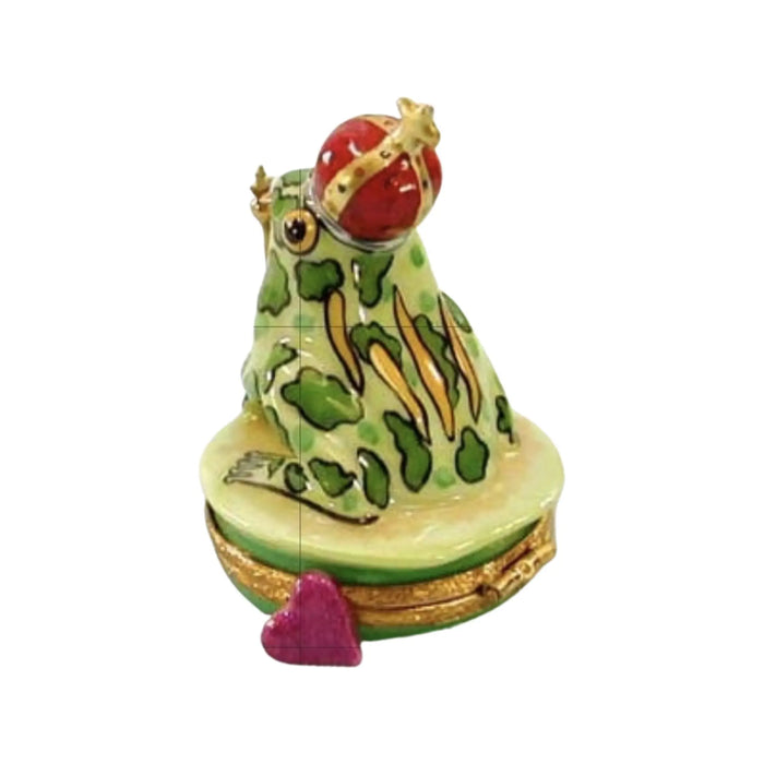 Crowned Frog Limoges Box for Collectors Porcelain Limoges Turtle Frogs French Trinket Box
