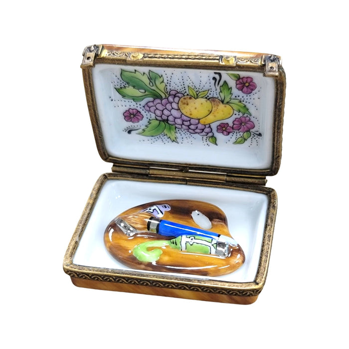 Fruit Art Paint Palette for Collectors Porcelain Limoges Fine Art fruit French Trinket Box