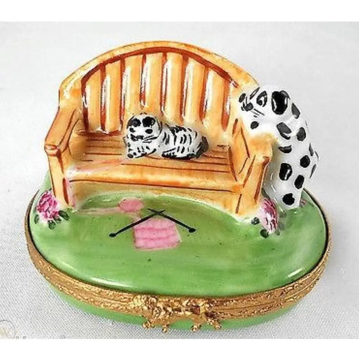 Garden Bench Limoges Box for Home Decor Porcelain Limoges Garden French Trinket Box