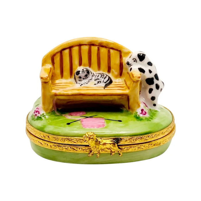 Garden Bench Limoges Box for Home Decor Porcelain Limoges Garden French Trinket Box