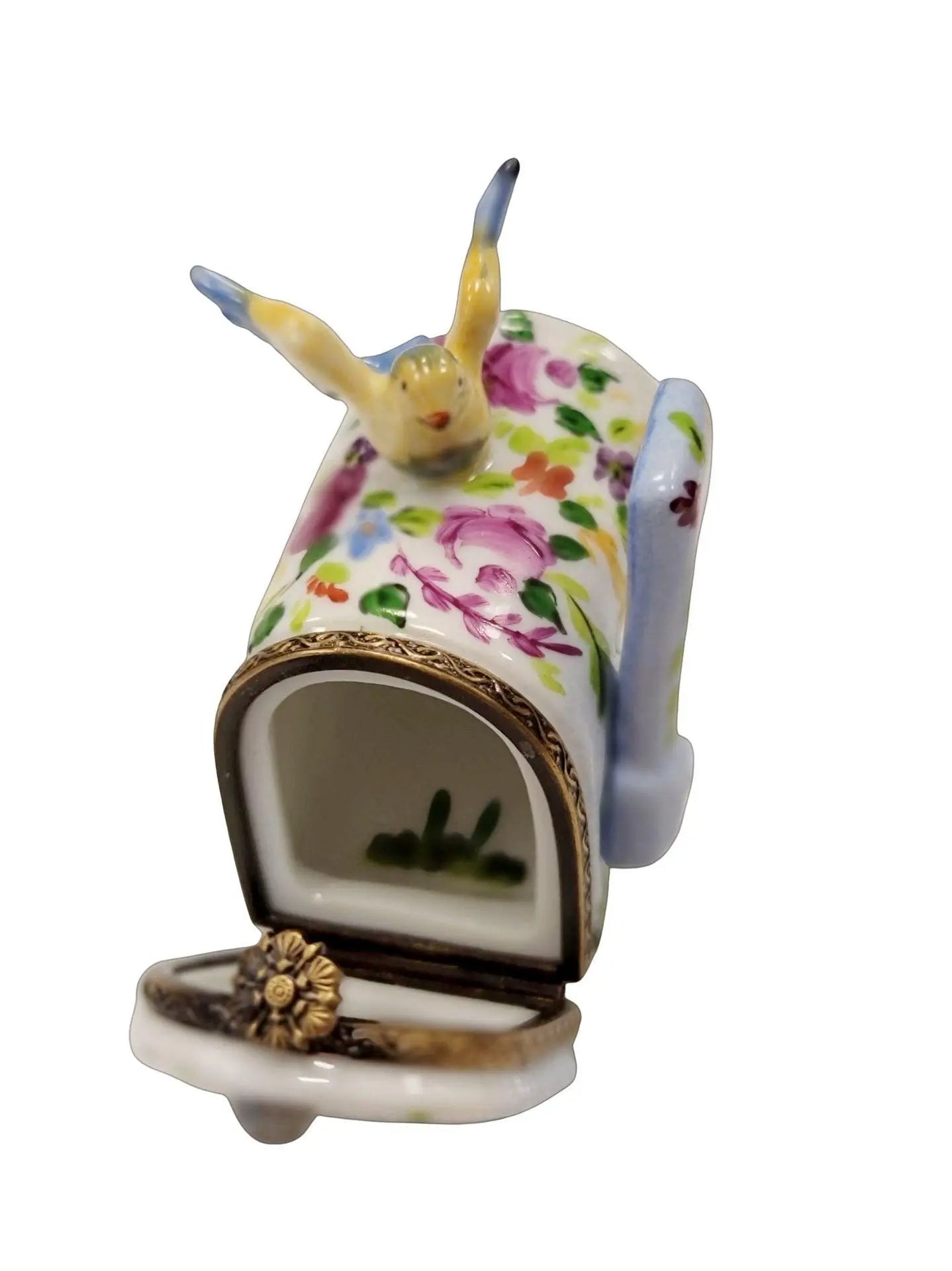 Garden Mailbox W Bird Limoges Box – Authentic French Porcelain