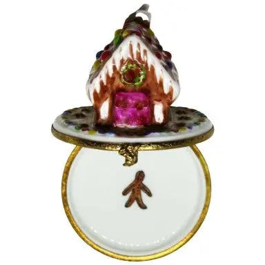 Gingerbread House for Holiday Collectors Porcelain Limoges xmas theme French Trinket Box