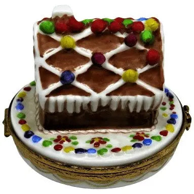 Gingerbread House for Holiday Collectors Porcelain Limoges xmas theme French Trinket Box