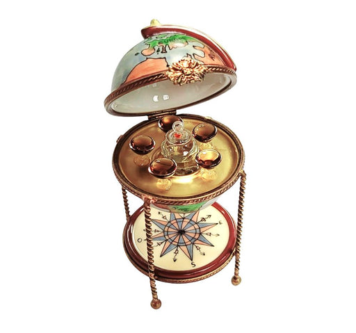 Globe Bar Limoges Box for Wine Lovers Porcelain Limoges WINE LIMOGES BOXES wine travel French Trinket Box