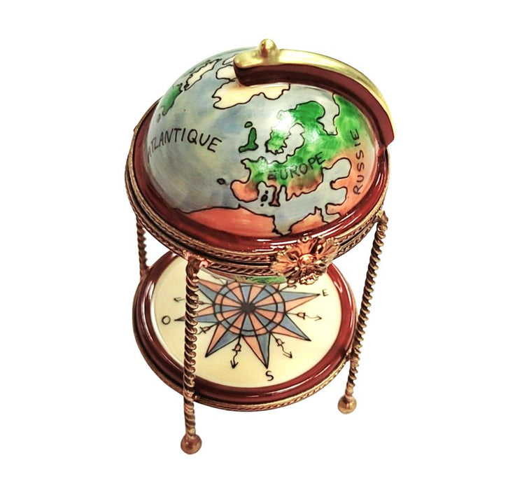 Globe Bar Limoges Box for Wine Lovers Porcelain Limoges WINE LIMOGES BOXES wine travel French Trinket Box