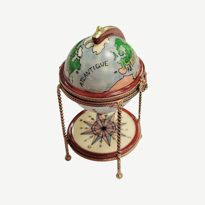 Globe Bar Limoges Box for Wine Lovers Porcelain Limoges WINE LIMOGES BOXES wine travel French Trinket Box