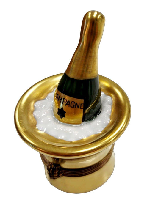 Gold Champagne on Ice Limoges Box Porcelain Figurine-Wine-CH1R179E
