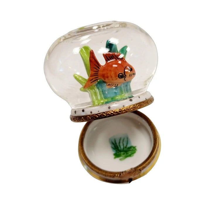 Treasured French collectible: Goldfish Bowl Limoges box, painted by hand