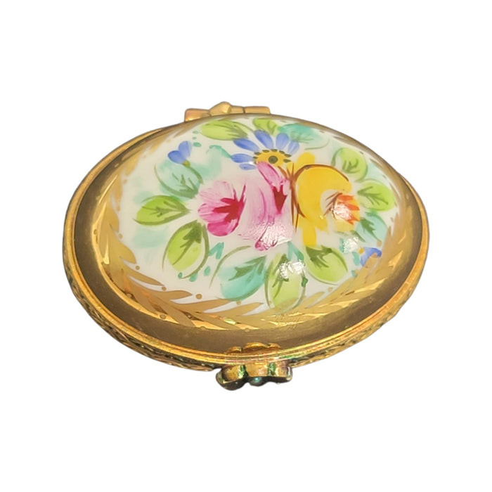 Gold Floral Elegance Egg for Luxury Collectors Porcelain Limoges egg French Trinket Box
