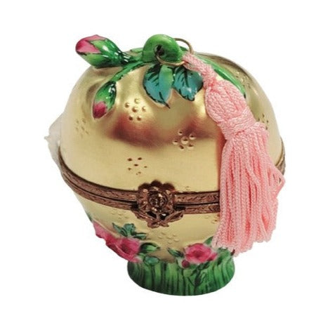 Authentic Gold Heart Rose Perfume Bottle for Romantic Gifts Limoges box, hand-painted in France, from Limoges Boutique