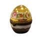 Gold Floral Limoges Egg for Elegant Gifting Porcelain Limoges perfume egg French Trinket Box