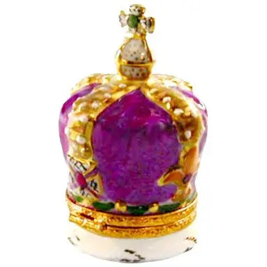Golden Royal Crown for Elegant Gifts Porcelain Limoges Travel Hats French Trinket Box