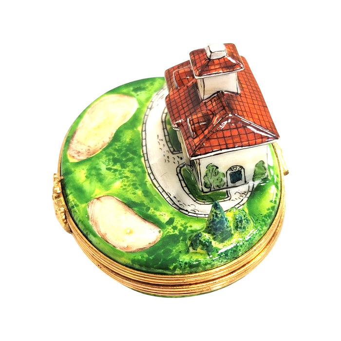Golf Course Retreat Limoges Box for Golf Enthusiasts Porcelain Limoges golf French Trinket Box