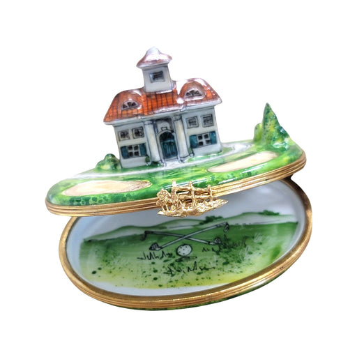 Golf Course Retreat Limoges Box for Golf Enthusiasts Porcelain Limoges golf French Trinket Box