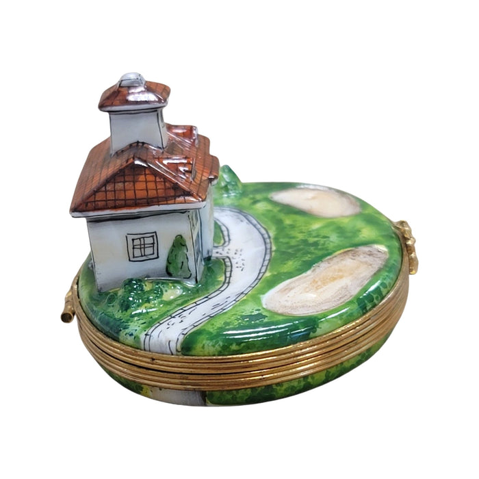 Golf Course Retreat Limoges Box for Golf Enthusiasts Porcelain Limoges golf French Trinket Box