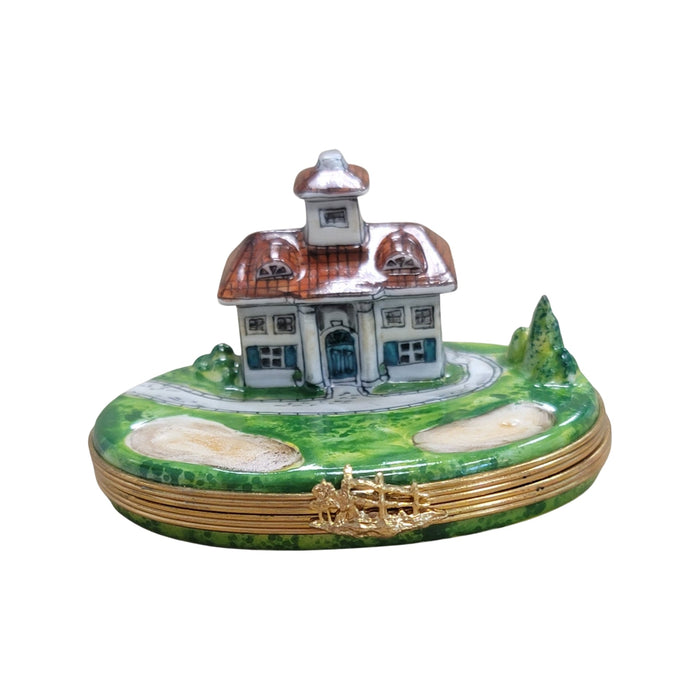 Golf Course Retreat Limoges Box for Golf Enthusiasts Porcelain Limoges golf French Trinket Box