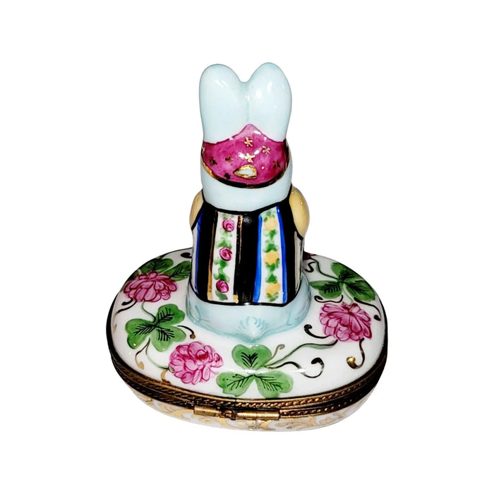 Good Luck Blue Rabbit Figurine for Home Decor Porcelain Limoges special French Trinket Box