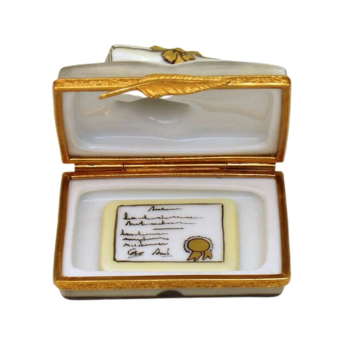 Graduation Book Keepsake for Proud Families Porcelain Limoges Graduation French Trinket Box