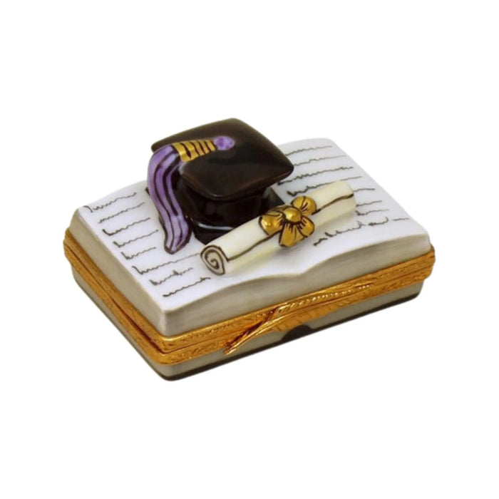Graduation Book Keepsake for Proud Families Porcelain Limoges Graduation French Trinket Box