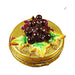 Painted details on the Grapes on Gold Round Limoges box, French art in miniature