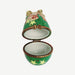 Green Egg Bell Box for Collectors Porcelain Limoges egg French Trinket Box