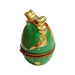 Green Egg Bell Box for Collectors Porcelain Limoges egg French Trinket Box
