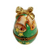 Green Egg Bell Box for Collectors Porcelain Limoges egg French Trinket Box