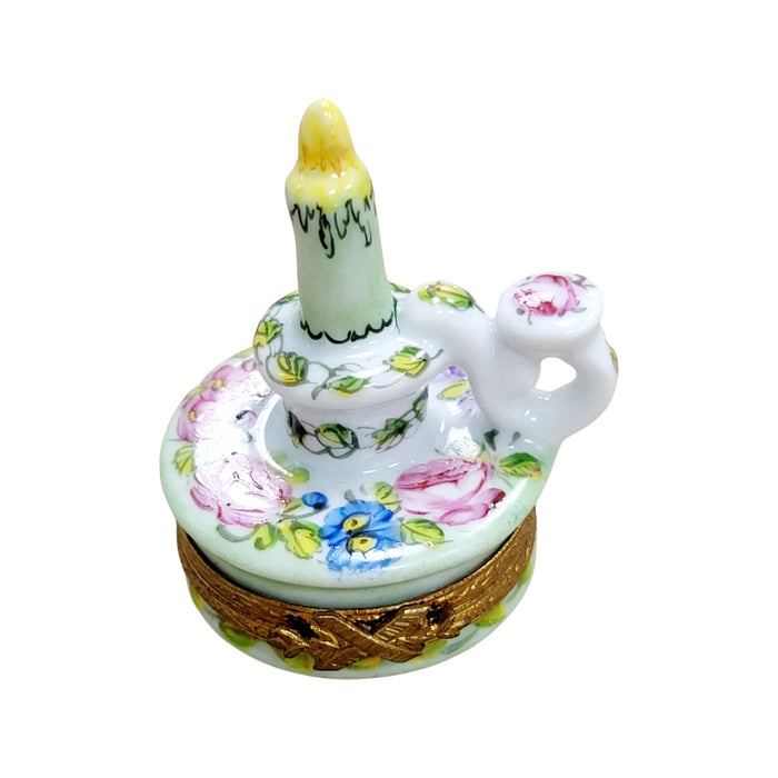 Green Elegance Candle Box for Collectors Porcelain Limoges home French Trinket Box