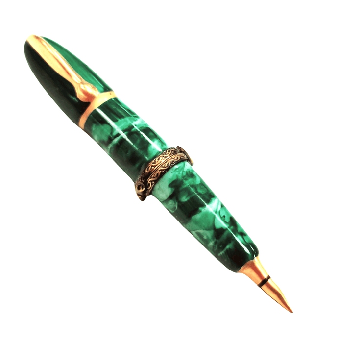Green Elegance Fountain Pen for Writing Enthusiasts Porcelain Limoges professional French Trinket Box