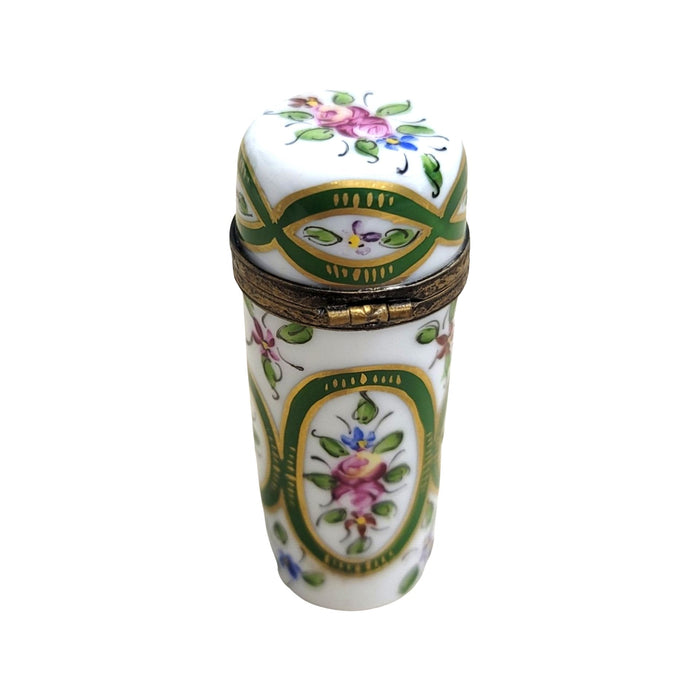 Green Floral Limoges Box for Home Decor Porcelain Limoges shaped French Trinket Box