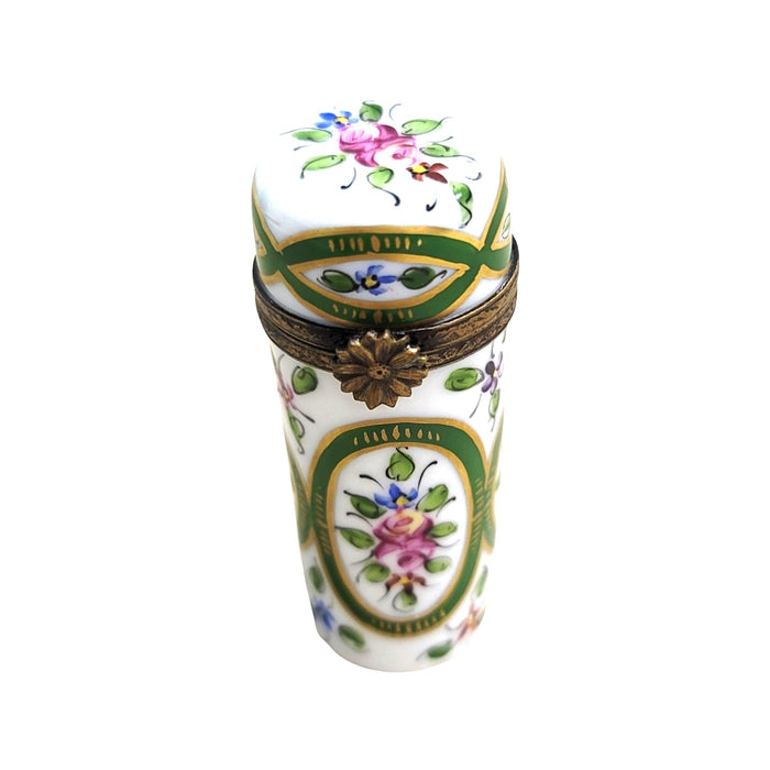 Green Floral Limoges Box for Home Decor Porcelain Limoges shaped French Trinket Box