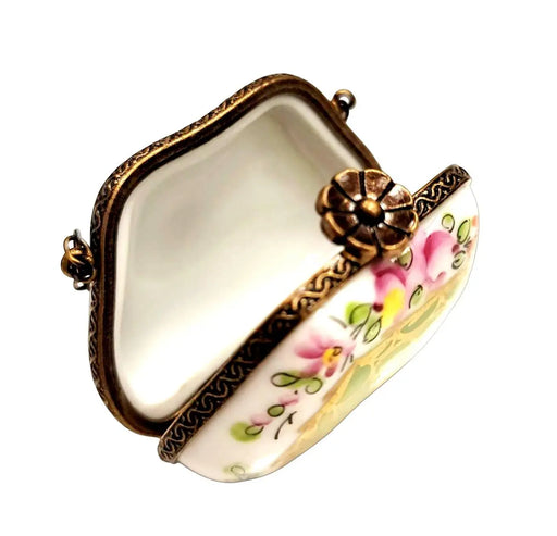 Green Rose Limoges Box for Collectors Porcelain Limoges purse trinket box limoges French Trinket Box