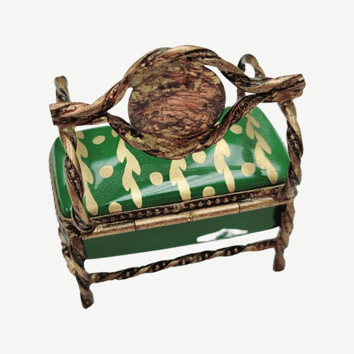 Green Love Seat Luxury Porcelain Limoges furniture French Trinket Box