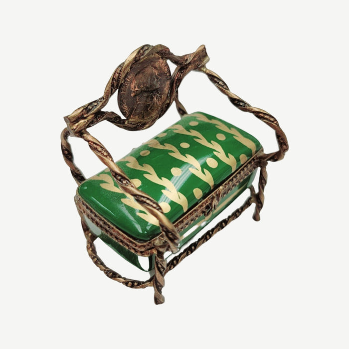 Green Love Seat Luxury Porcelain Limoges furniture French Trinket Box