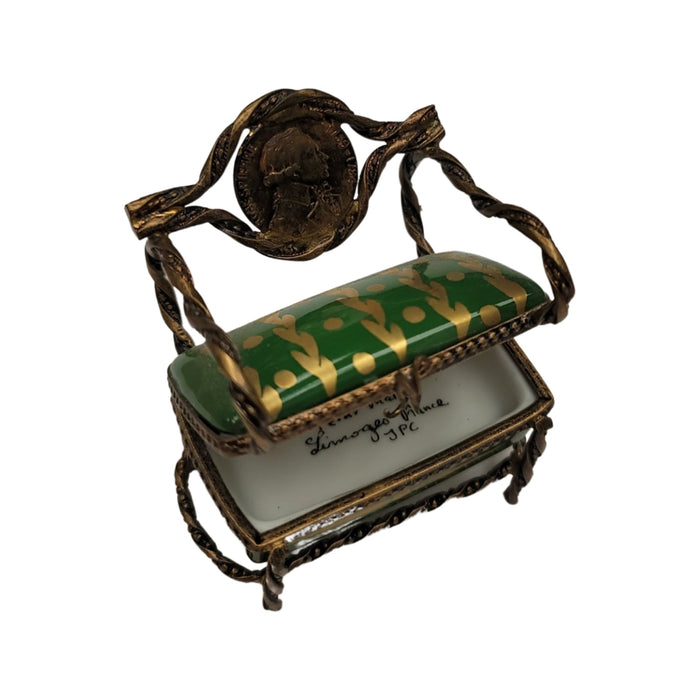 Green Love Seat Luxury Porcelain Limoges furniture French Trinket Box
