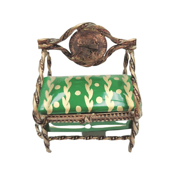 Green Love Seat Luxury Porcelain Limoges furniture French Trinket Box