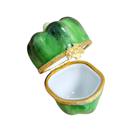 Green Pepper Trinket Box for Collectors Porcelain Limoges vegetable French Trinket Box