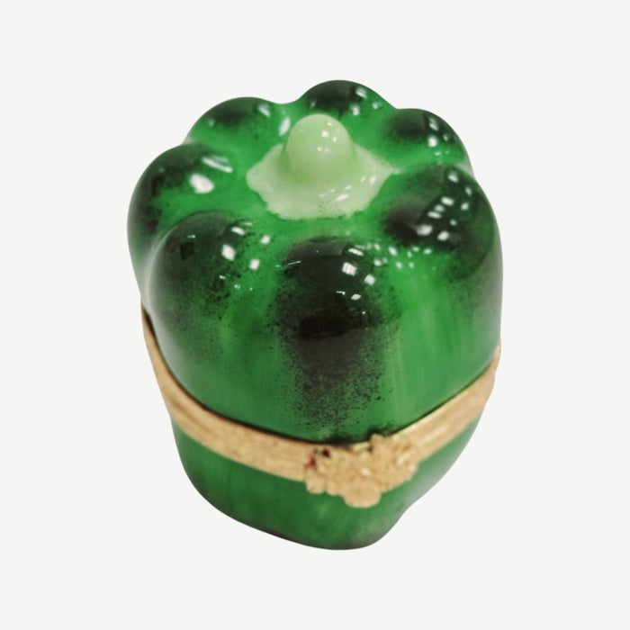 Green Pepper Trinket Box for Collectors Porcelain Limoges vegetable French Trinket Box