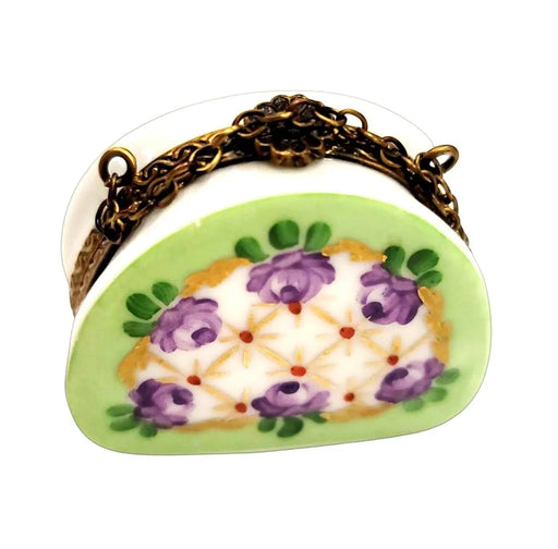 Green Purse for Elegant Collectors Porcelain Limoges purse trinket box limoges French Trinket Box