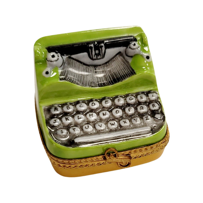 Green Typewriter-professional Limoges Box-CH3S166
